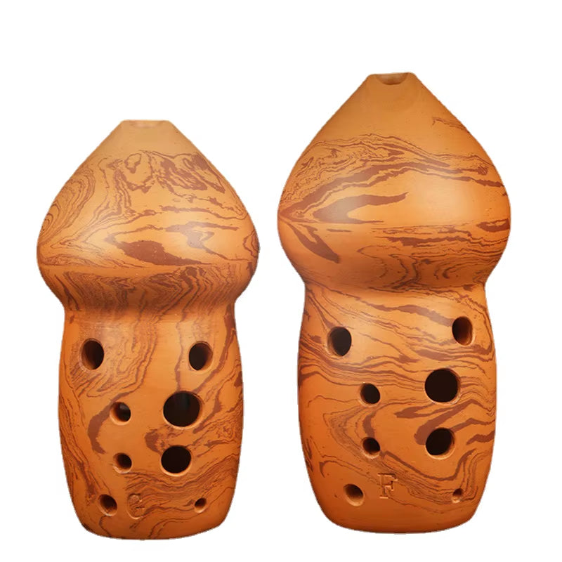 10 Hole Double Chamber Xun Ocarina F G Tone Handmade Retro Ceramic Xun Music Flute Beginner Traditional Musical Instruments Gift