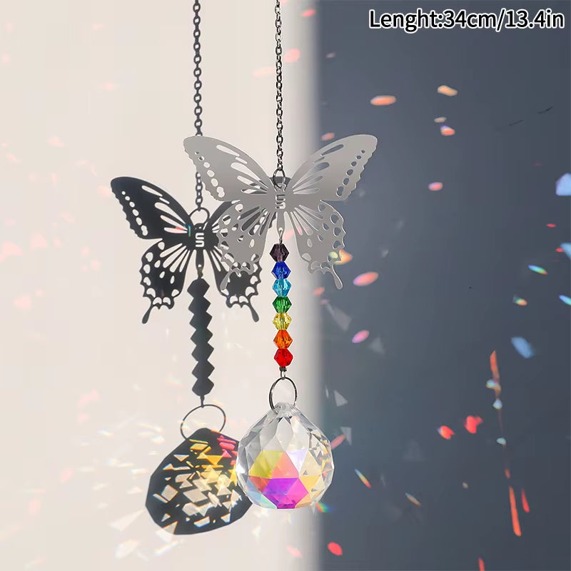 Butterfly Wind Chime Suncatcher Garden Crafts Ins Hanging Chimes Outdoor Garden Pendent Room Decor Home Hanging Decora방꾸미기 아이템