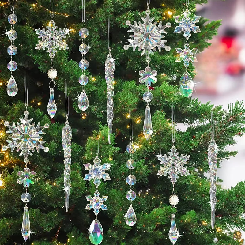 Christmas Ornament Tree Hanging Decoration Snowflake Wind Chimes New Year Home Supplies Xmas Tree Accessories Winter Party Decor