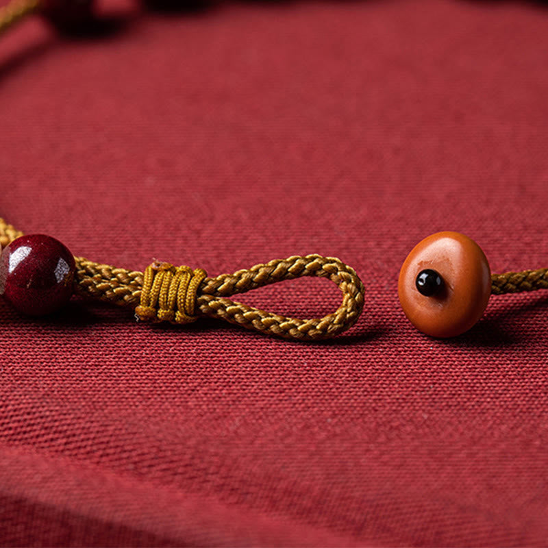 Natural Cinnabar Beaded Blessing Bracelet 14-20cm