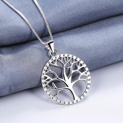 925 Sterling Silver Tree of Life Necklace for Protection & Calm