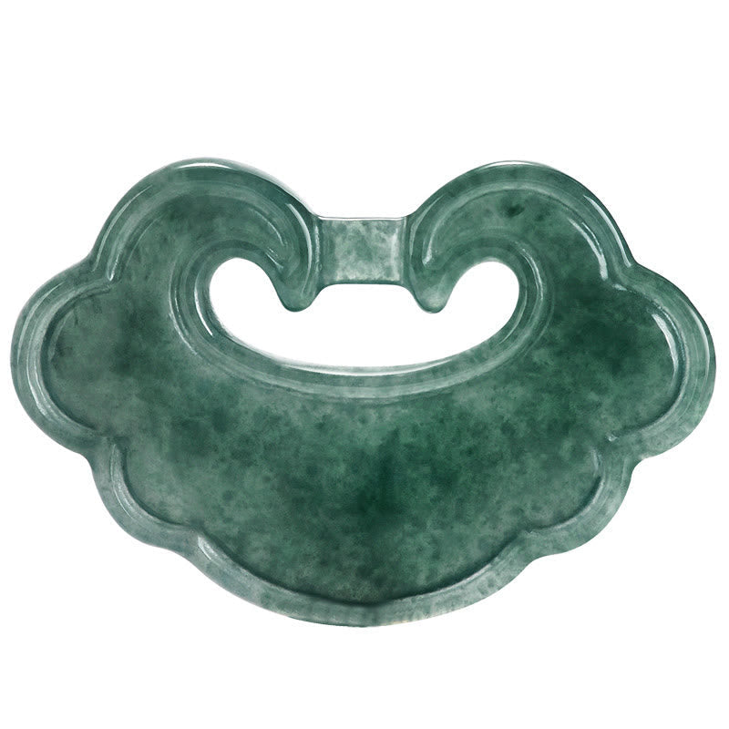 Green Jade Chinese Lock Charm Necklace | Protection & Luck