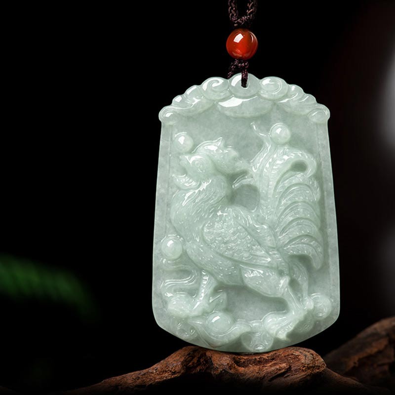 Unisex Jade Necklace with 12 Chinese Zodiac Pendants for Abundance