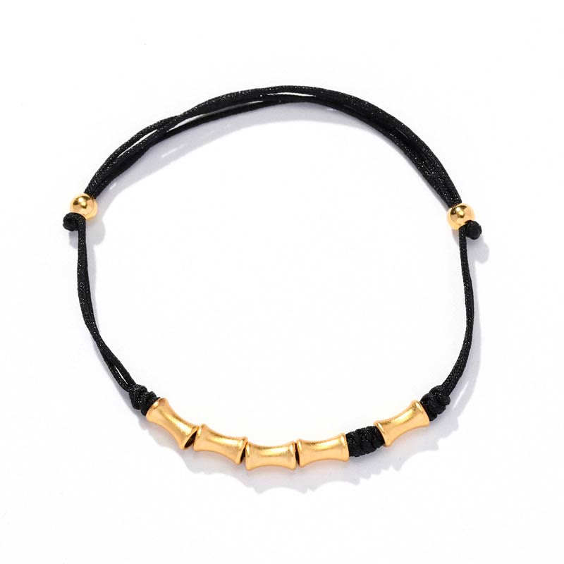 925 Sterling Silver Bamboo Protection Luck Red String Bracelet