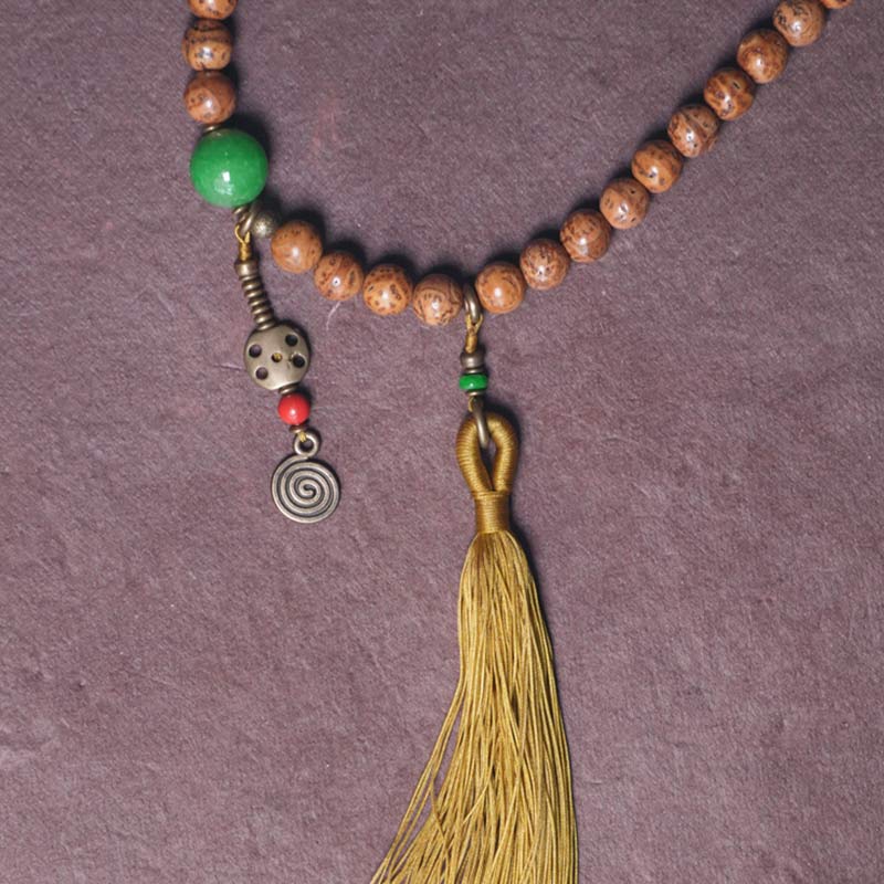 108 Bead Bodhi Seed Mala Bracelet for Wisdom & Peace