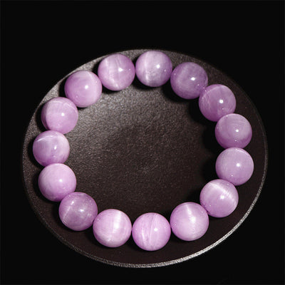 Bracelet spirituel en kunzite de 10 mm pour l'amour et la croissance
