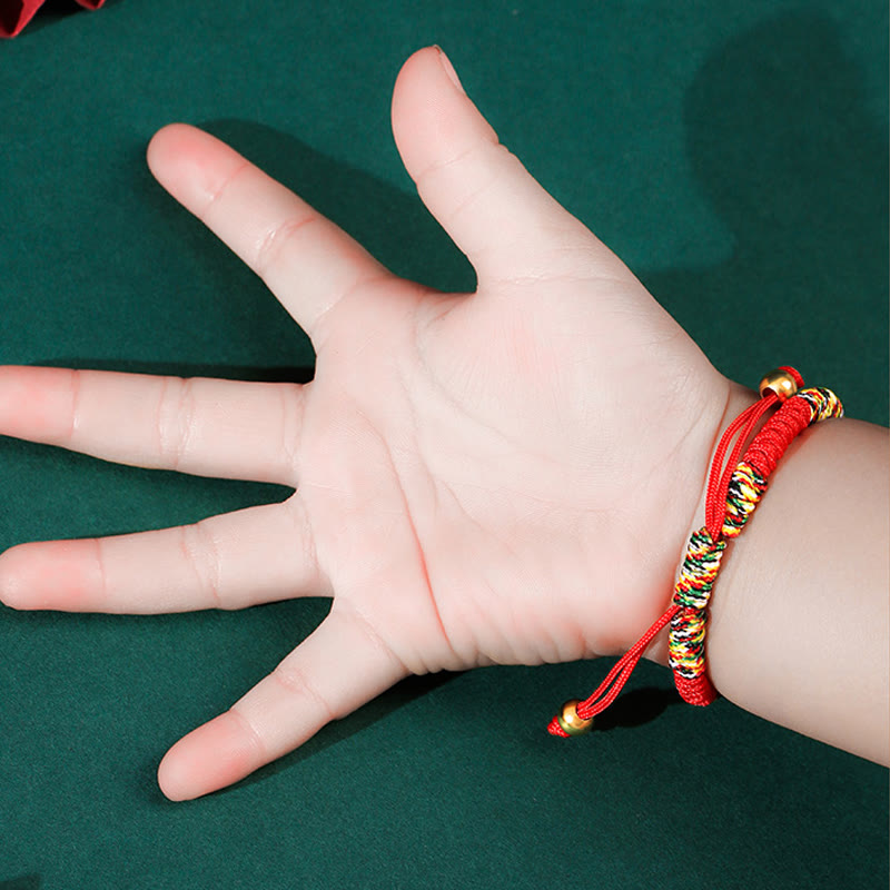 Kids Pixiu Bracelet in 999 Sterling Silver with King Kong Knot for Protection