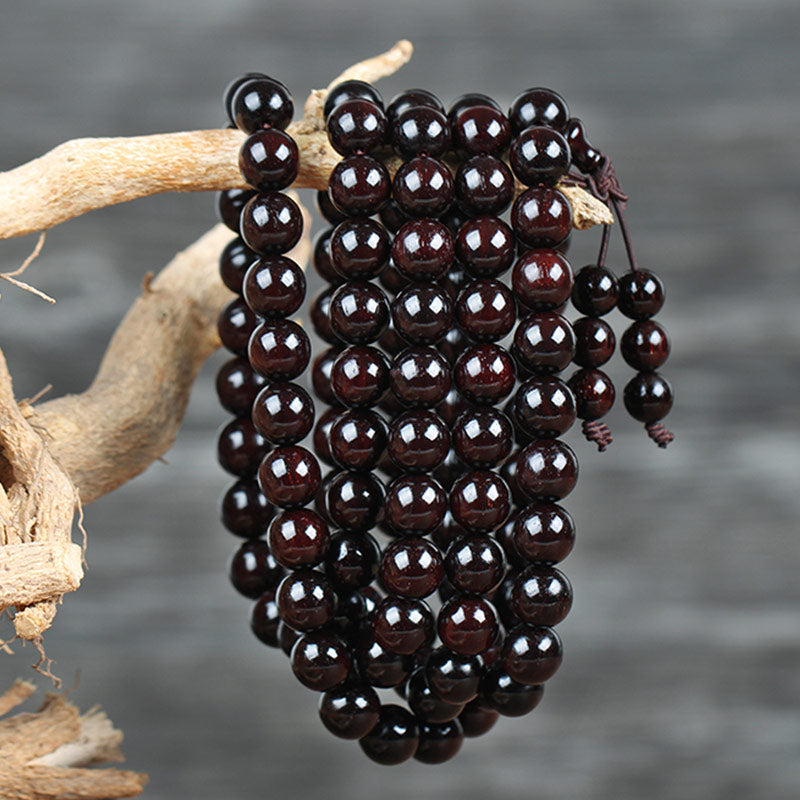 10mm Small Leaf Red Sandalwood Protection Bracelet