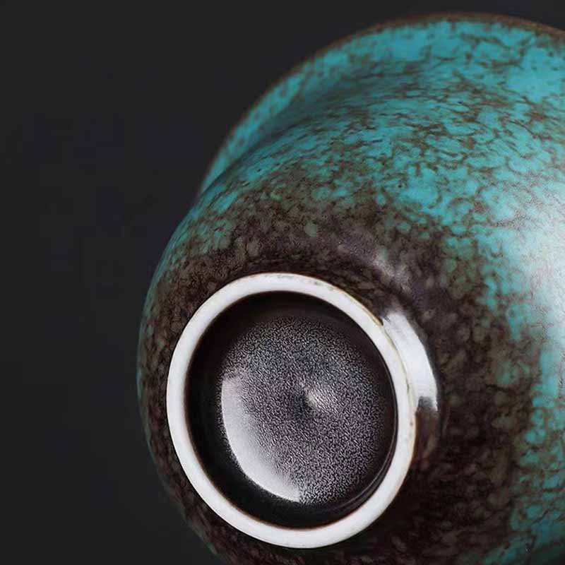Traditional Pine Tree Green Ceramic Gaiwan Teacup | 150ml | Zen Decor