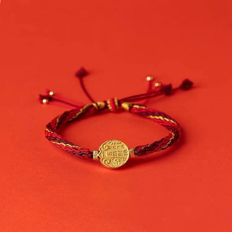 Five Directions Gods of Wealth Red String Bracelet Protection
