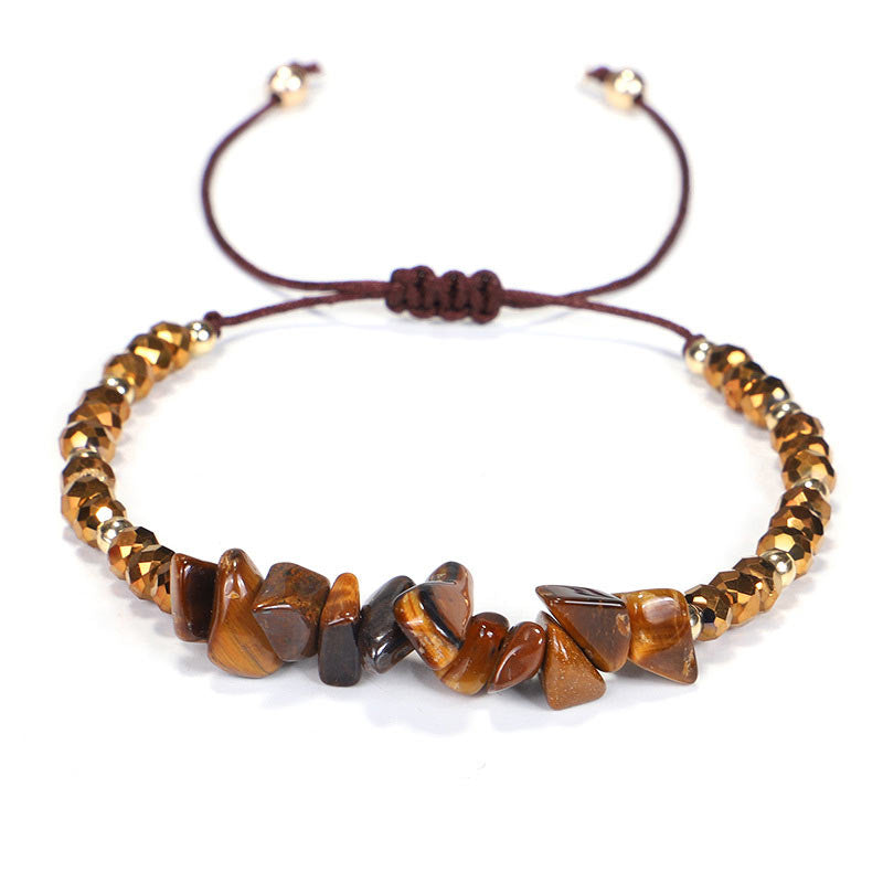 Bracelet unisexe en tricot purifiant en améthyste avec pierres de guérison de 8 mm