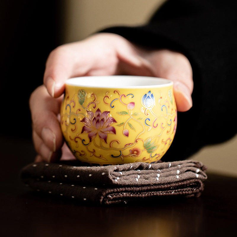 Ceramic Lotus Flower Pod Tea Cup 80ml for Meditation