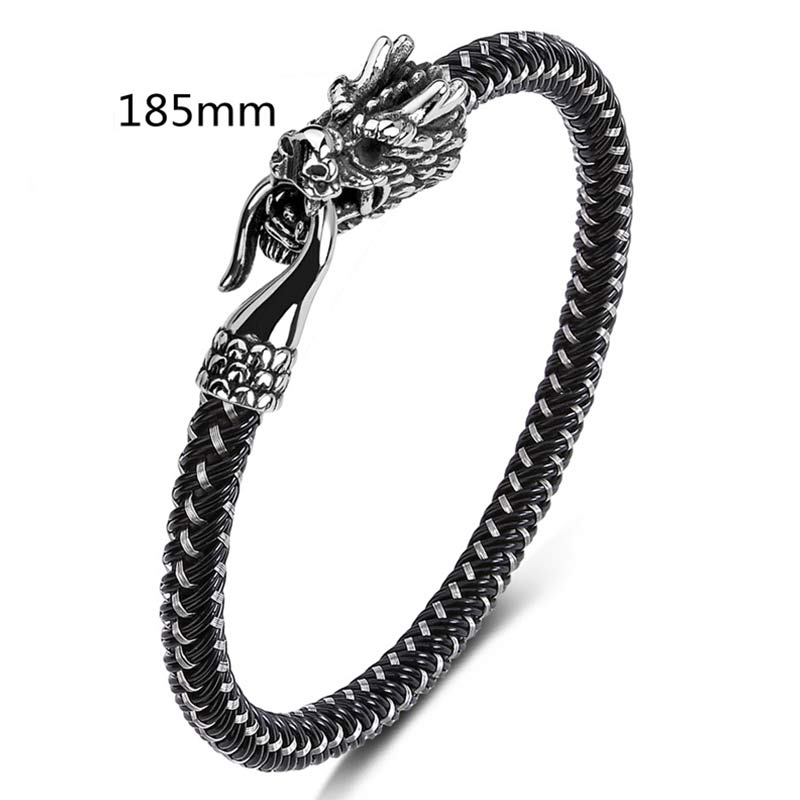 Titanium Steel Dragon Protection Luck Bracelet
