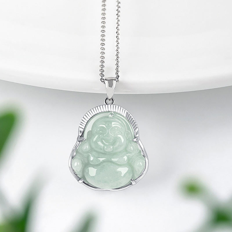 925 Sterling Silver Jade Luck Calm Necklace Pendant