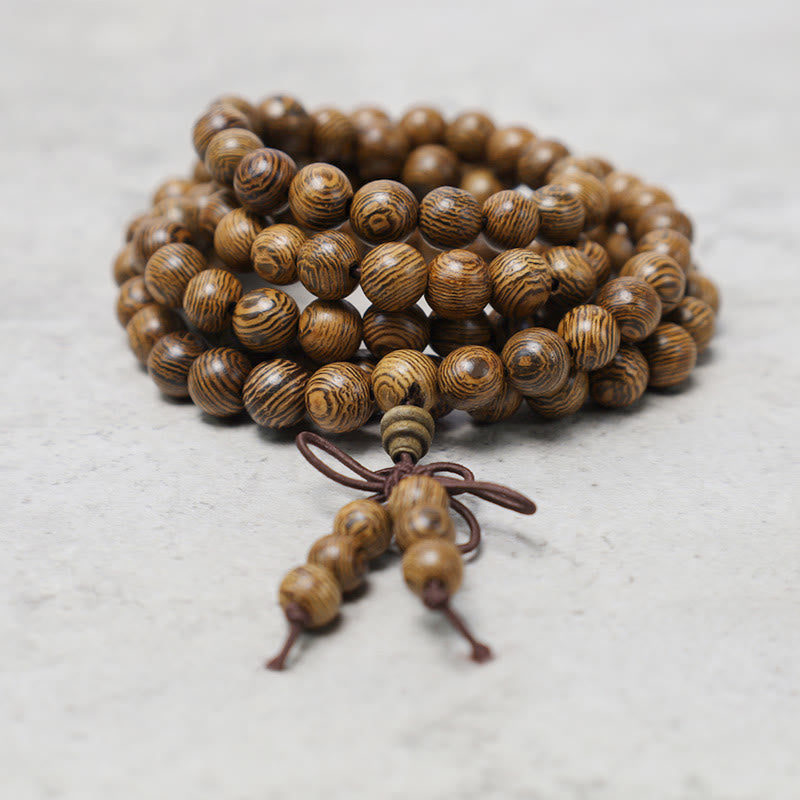 108 Beads Wood Mala Bracelet for Meditation & Prayer