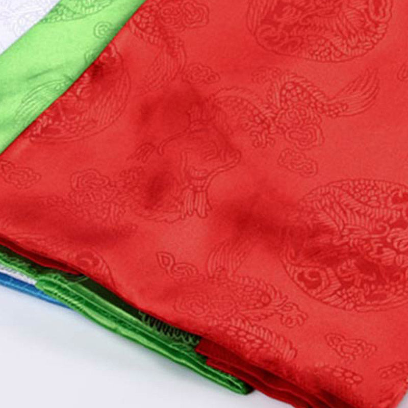 Tibetan Lucky Blessing Khata 5 Colors Dragon Phoenix Decor