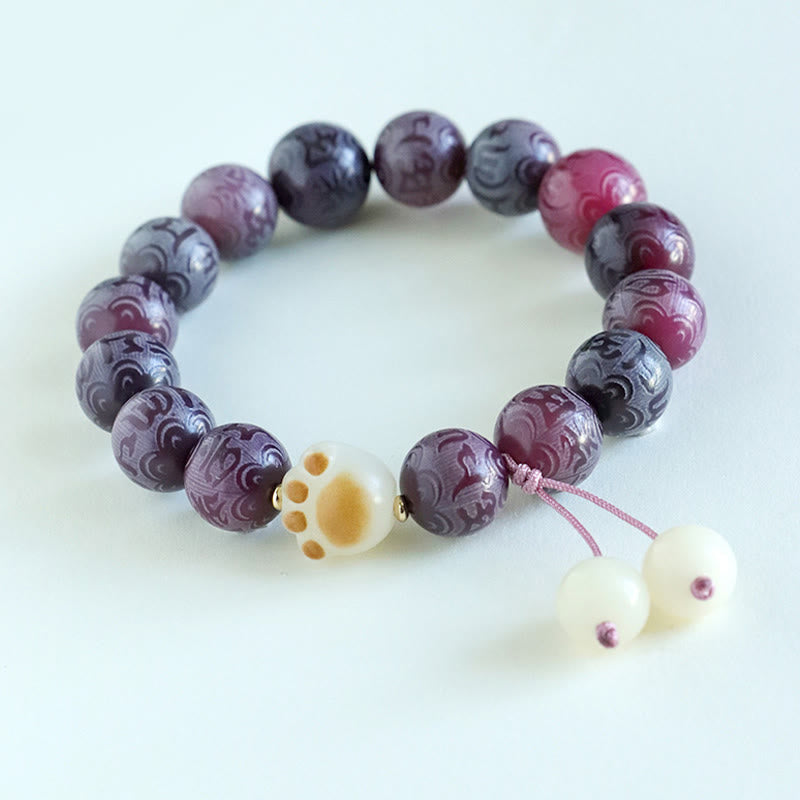 Bracelet sculpté en graines de Bodhi Om Mani Padme Hum, perles de 12 mm
