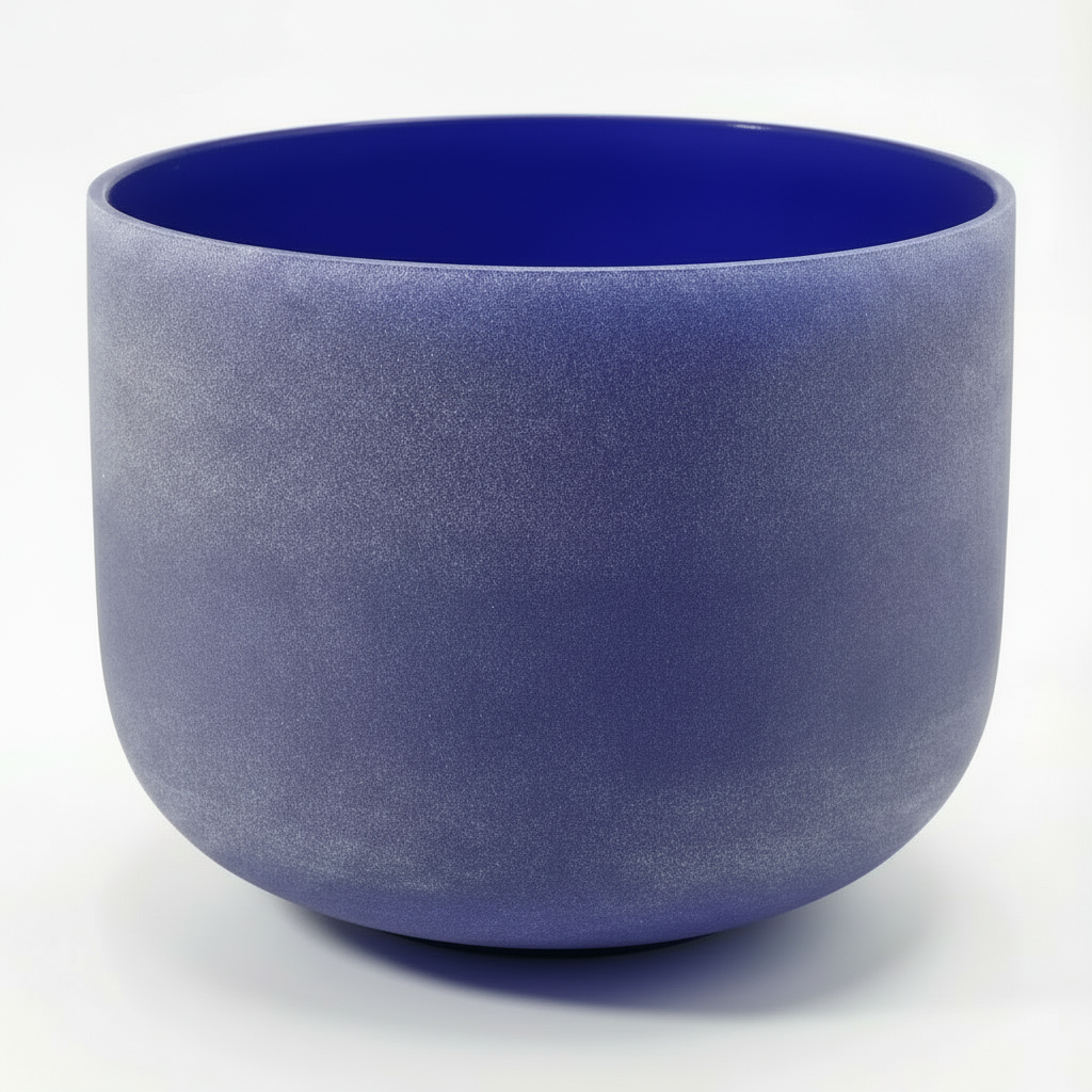 Bol chantant en cristal du chakra du troisième œil - Son de la note A - Indigo