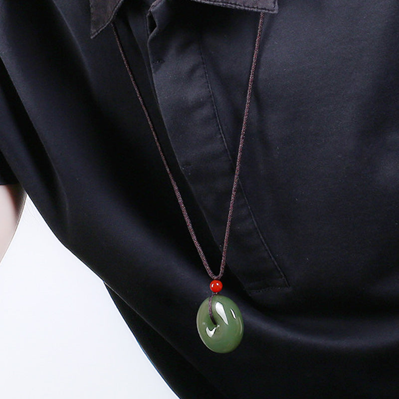 24-28mm Round Jade Prosperity Necklace for Abundance