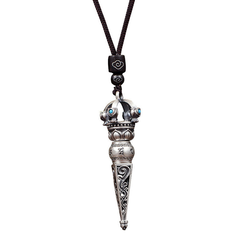 Copper Om Mani Padme Hum Necklace with Dorje Vajra Pendant