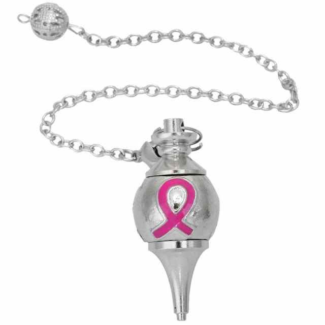 Pendule de guérison en argent pour la sensibilisation au cancer