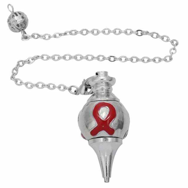 Pendule de guérison en argent pour la sensibilisation au cancer