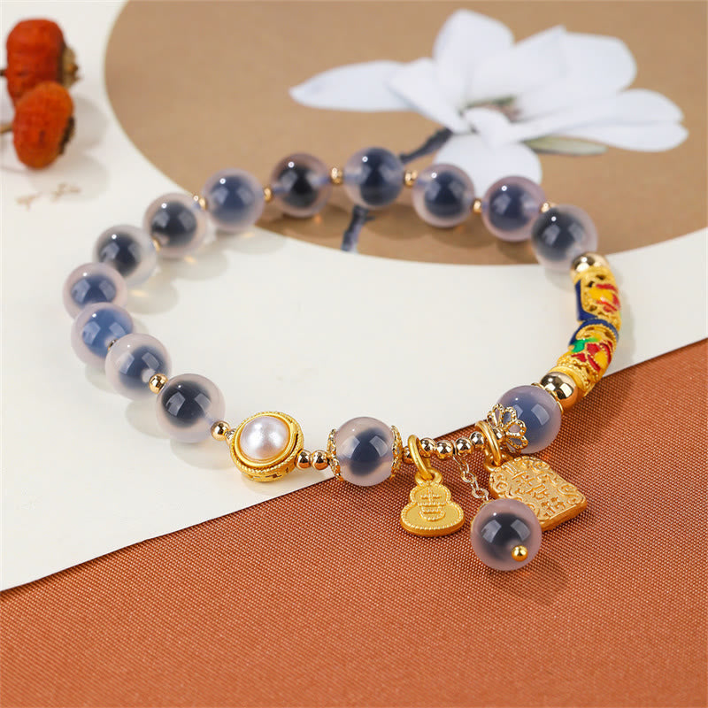 Bracelet Force et Confiance en Agate Bonbon Perles de 8 mm