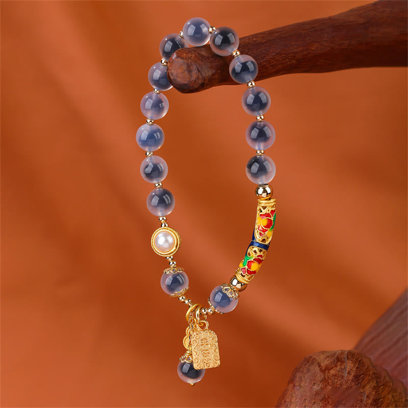 Bracelet Force et Confiance en Agate Bonbon Perles de 8 mm
