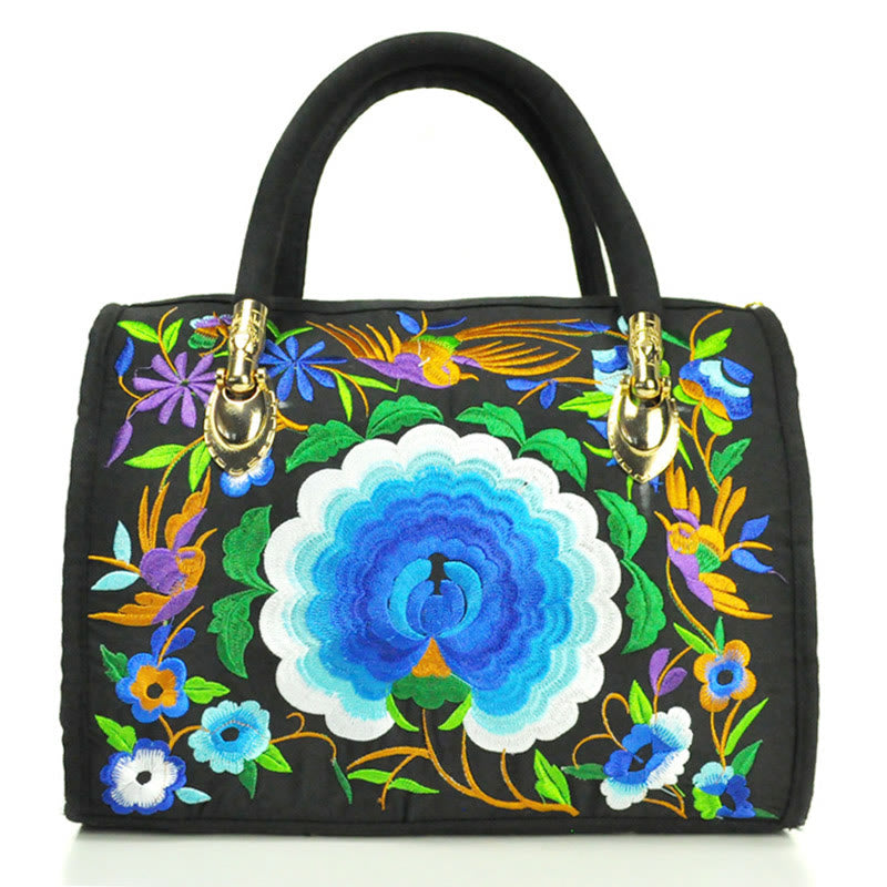 Sac bandoulière en toile avec broderie recto verso | Spiritual Accessories