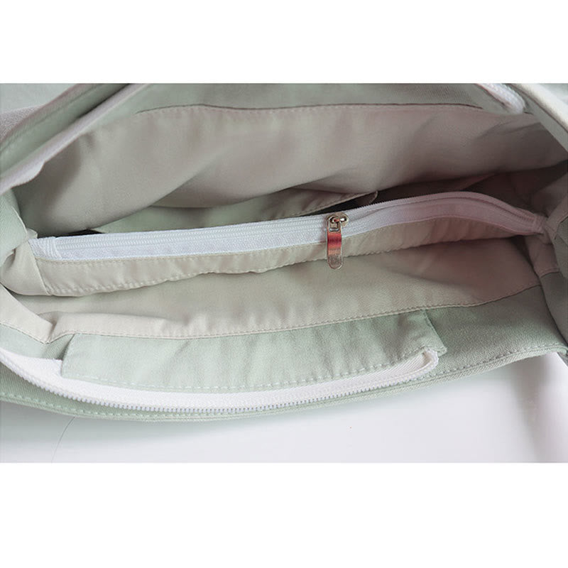 Sac fourre-tout en toile avec broderie de grue fleurie et de fleur de prunier