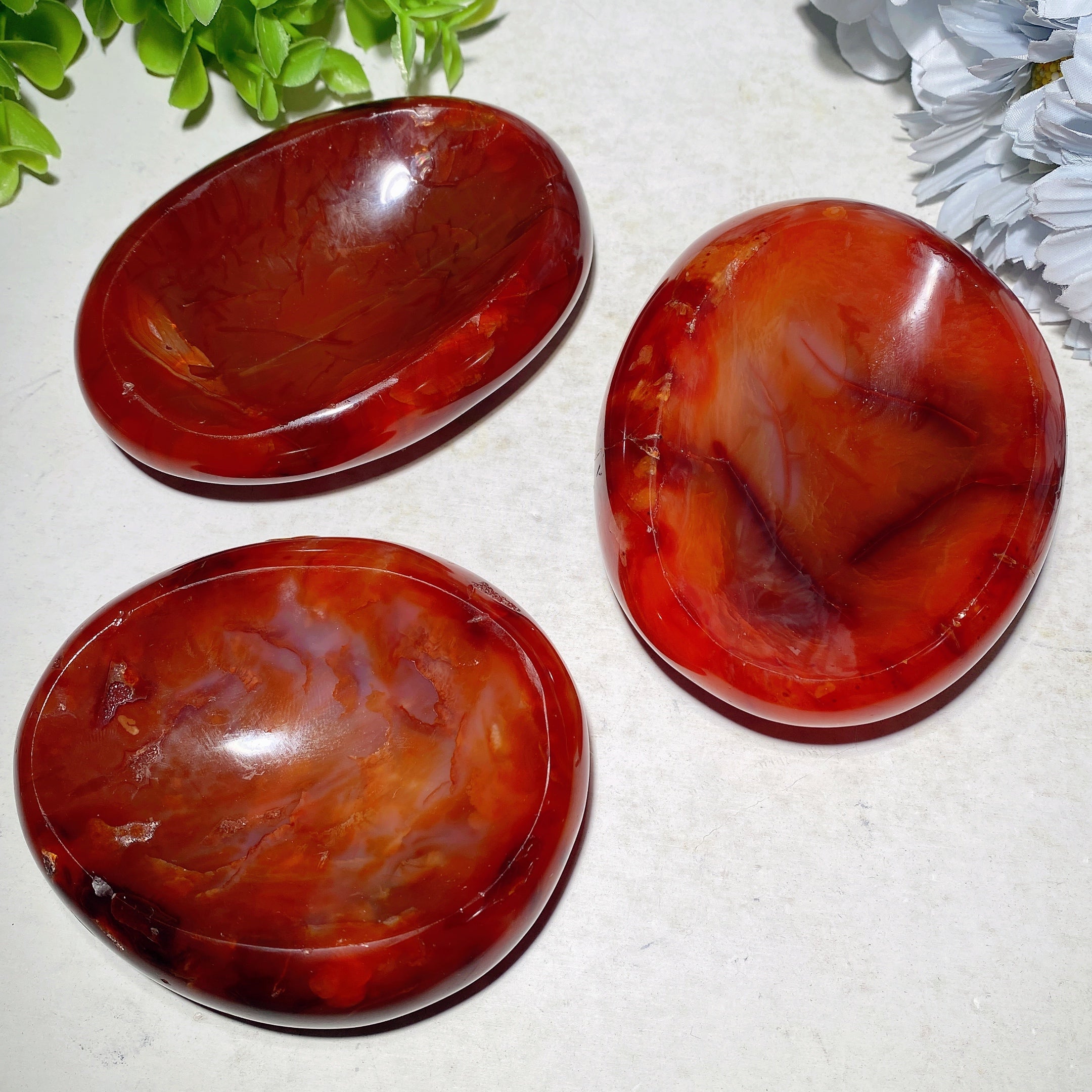 Carnelian Crystal Bowl 3.3-3.8 Inch Healing Carvings