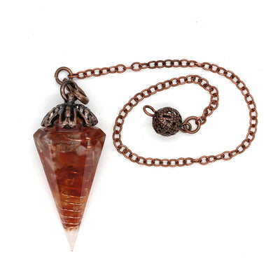 Pendule divinatoire en cristal de cornaline