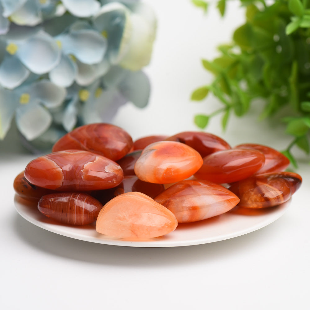 Carnelian Heart Palm Stone 1.2-1.5 inch Healing Crystal