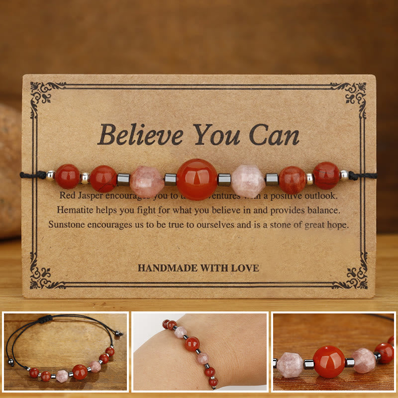 Bracelet d'énergie positive en jaspe rouge cornaline