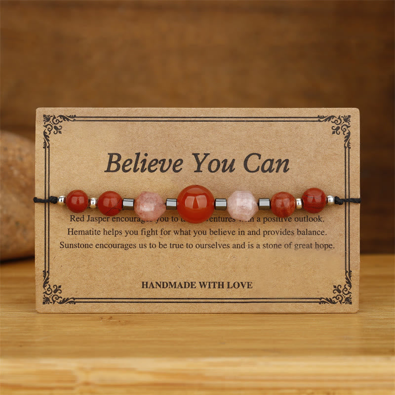 Bracelet d'énergie positive en jaspe rouge cornaline