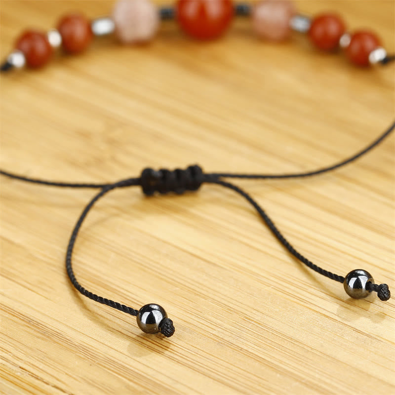 Bracelet d'énergie positive en jaspe rouge cornaline