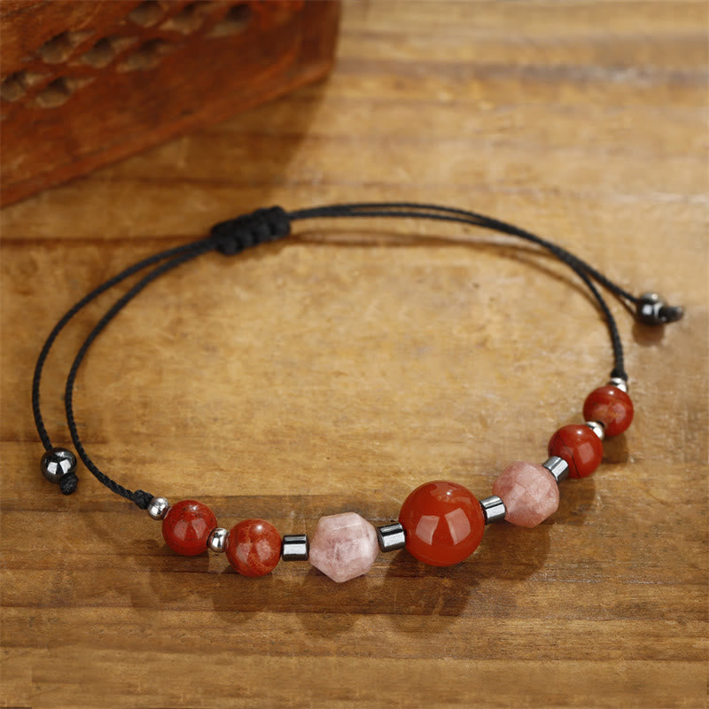 Bracelet d'énergie positive en jaspe rouge cornaline