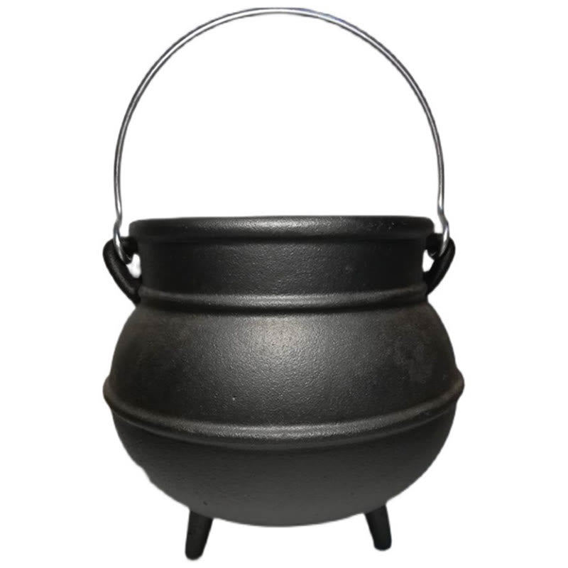 Chaudron triple lune en fonte pour rituels de méditation