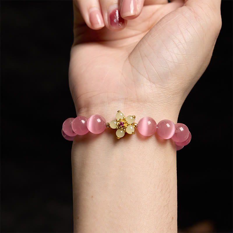 Bracelet d'amour en chrysobéryl œil de chat | Sons de guérison