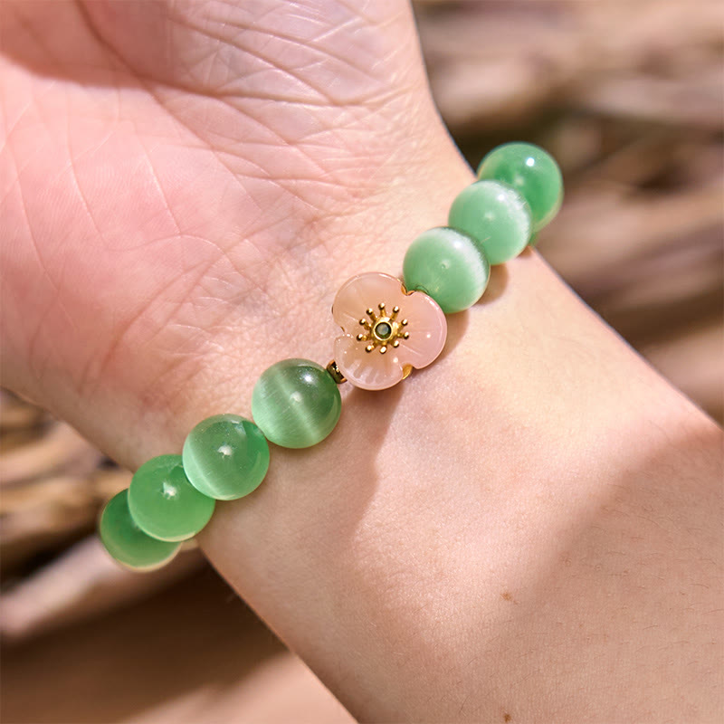 Bracelet d'amour en chrysobéryl œil de chat | Bijou de guérison unique