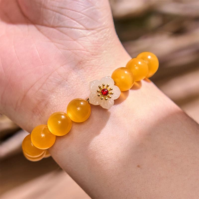 Bracelet d'amour en chrysobéryl œil de chat | Bijou de guérison unique