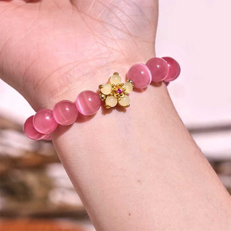 Bracelet d'amour en chrysobéryl œil de chat | Bijou de guérison unique