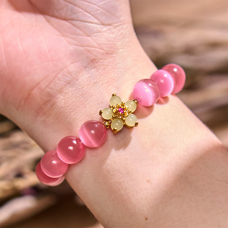 Bracelet d'amour en chrysobéryl œil de chat | Bijou de guérison unique