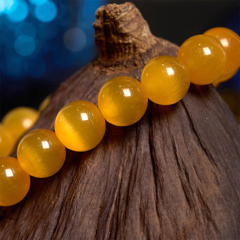 Bracelet d'amour en chrysobéryl œil de chat | Bijou de guérison unique