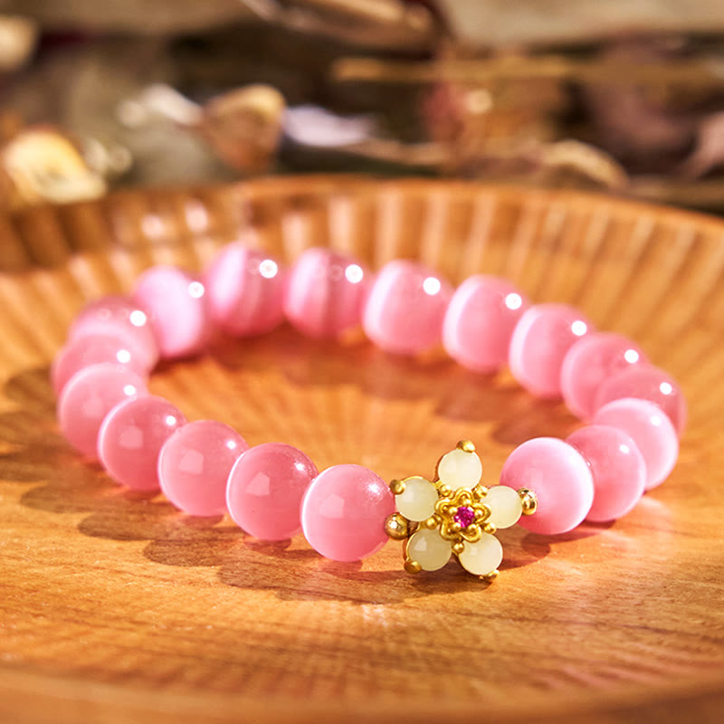 Bracelet d'amour en chrysobéryl œil de chat | Bijou de guérison unique