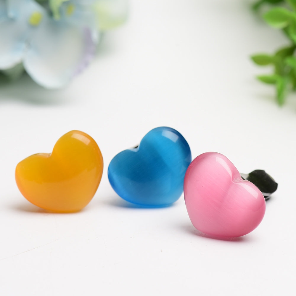 Cat's Eye Crystal Heart Car Air Vent Clip | Decor