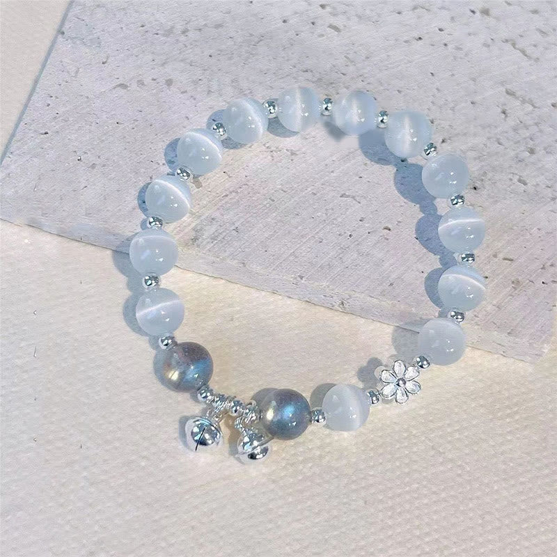 Bracelet de soutien du personnage Fu en cristal œil de chat et fleur de pêcher