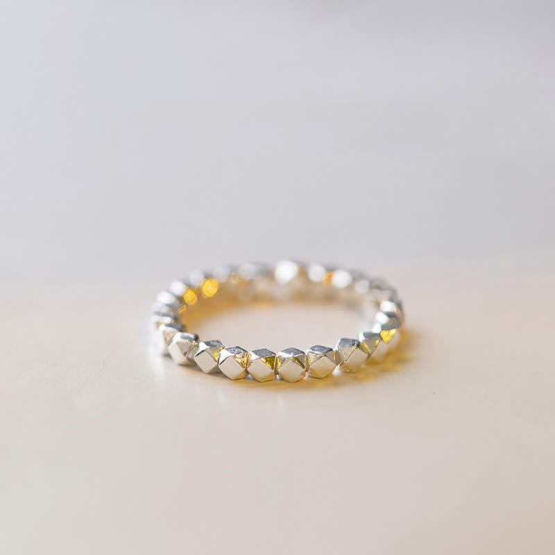 925 Sterling Silver Beaded Blessing Ring for Spiritual Protection