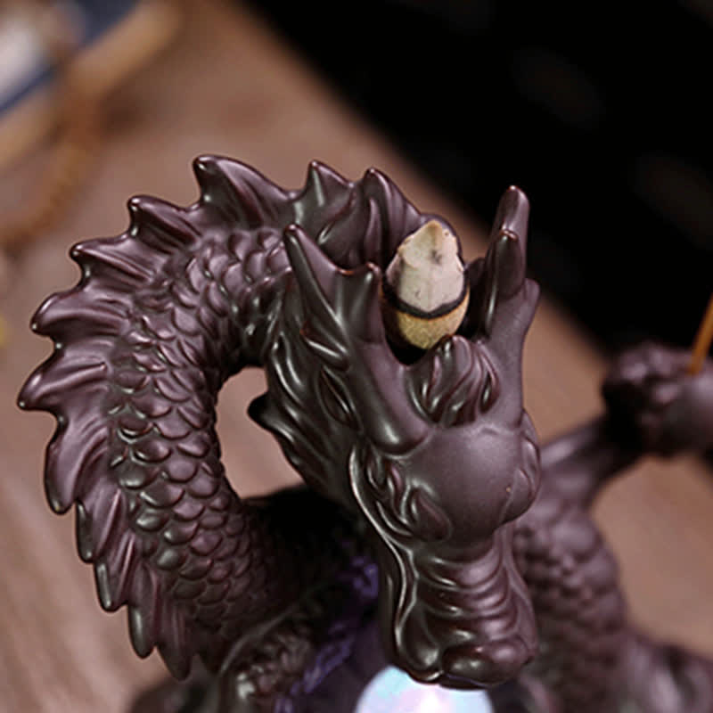 Auspicious Dragon Ceramic Backflow Smoke Incense Burner