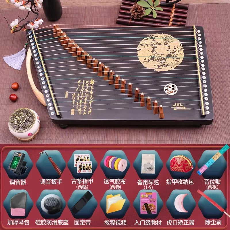 21 String Portable Guzheng for Kids Beginner Fingering Practice Small Guzheng Chinese Zither Traditional Musical Instrument Gift